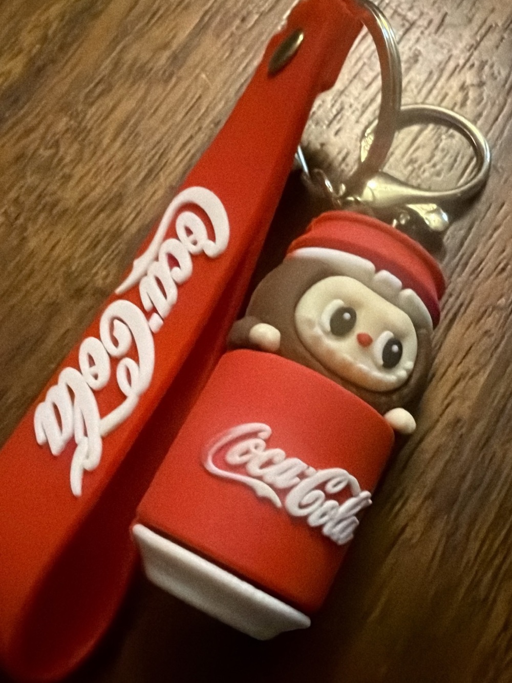 Coca Cola Red Kids Backpack Keychain Charm with Character Can